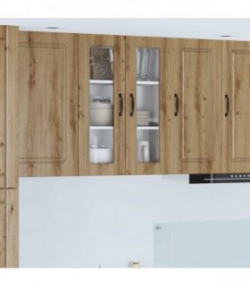 vidaXL Wall Glass Cabinet PORTO Artisan Oak 60 x 31 x 80 cm — Model: 1x wall glass cabinet (2 doors)