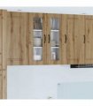 vidaXL Wall Glass Cabinet PORTO Artisan Oak 60 x 31 x 80 cm — Model: 1x wall glass cabinet (2 doors)