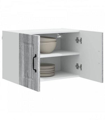 vidaXL Wall Cabinet PORTO 2 pcs Grey Sonoma 60 x 31 x 40 cm — Model: 2x wall cabinet (2 doors)
