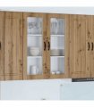 vidaXL Wall Glass Cabinet PORTO Artisan Oak 80 x 31 x 100 cm — Model: 1x wall glass cabinet (2 doors)