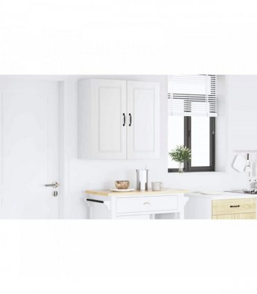 vidaXL Wall Cabinet PORTO White 80 x 31 x 80 cm Engineered Wood — Model: 1x wall cabinet (2 doors)