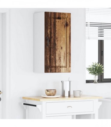 vidaXL Wall Cabinet PORTO Old Wood 40 x 31 x 80 cm Engineered Wood — Model: 1x wall cabinet (1 door)