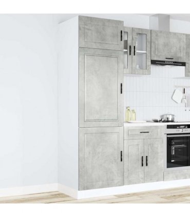 vidaXL Kitchen Cupboard "Porto" Concrete Grey Engineered Wood — Size: 60 x 57 x 207 cm, Model: 1x cupboard