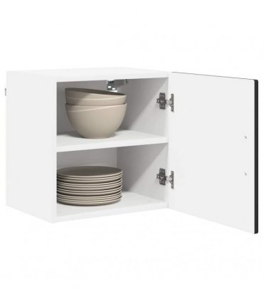 vidaXL Wall Cabinet PORTO Black 40 x 31 x 40 cm Engineered Wood — Model: 1x wall cabinet (1 door)
