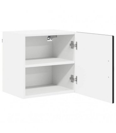 vidaXL Wall Cabinet PORTO Black 40 x 31 x 40 cm Engineered Wood — Model: 1x wall cabinet (1 door)