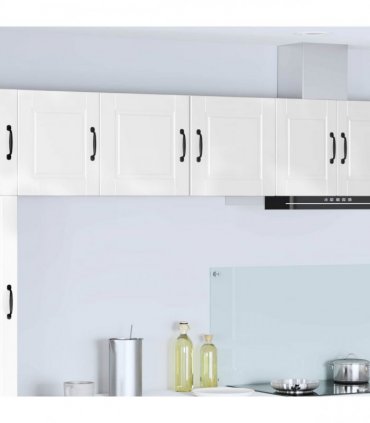 vidaXL Wall Cabinet PORTO 2 pcs High Gloss White 40 x 31 x 40 cm — Model: 2x wall cabinet (1 door)
