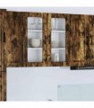 vidaXL Wall Glass Cabinet PORTO Smoked Oak 80 x 31 x 80 cm — Model: 1x wall glass cabinet (2 doors)