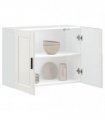 vidaXL Kitchen Wall Cabinet Porto High Gloss White Engineered Wood — Size: 80 x 31 x 60 cm, Model: 1x wall cabinet (2 doors)