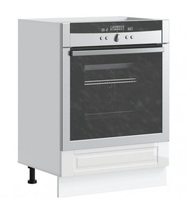 vidaXL Oven Cabinet Porto High Gloss White Engineered Wood — Size: 60 x 46 x 81.5 cm, Model: 1x oven cabinet