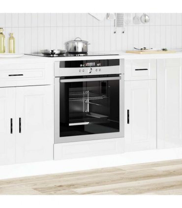 vidaXL Oven Cabinet Porto High Gloss White Engineered Wood — Size: 60 x 46 x 81.5 cm, Model: 1x oven cabinet