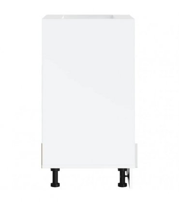vidaXL Oven Cabinet Porto High Gloss White Engineered Wood — Size: 60 x 46 x 81.5 cm, Model: 1x oven cabinet