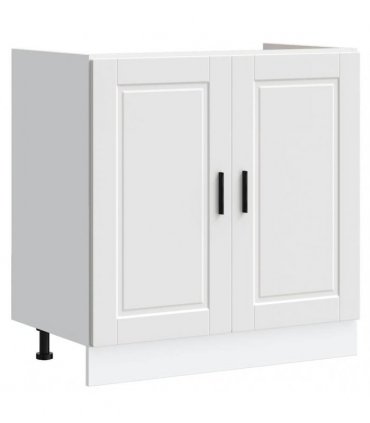 vidaXL Sink Base Cabinet "Porto" White 80x46x81.5 cm Engineered Wo — Size: 80 x 46 x 81.5 cm, Model: 1x bottom cabinet (2 doors)