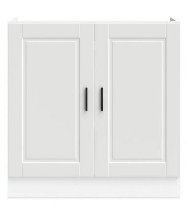 vidaXL Sink Base Cabinet "Porto" White 80x46x81.5 cm Engineered Wo — Size: 80 x 46 x 81.5 cm, Model: 1x bottom cabinet (2 doors)