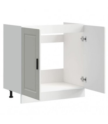 vidaXL Sink Base Cabinet "Porto" White 80x46x81.5 cm Engineered Wo — Size: 80 x 46 x 81.5 cm, Model: 1x bottom cabinet (2 doors)