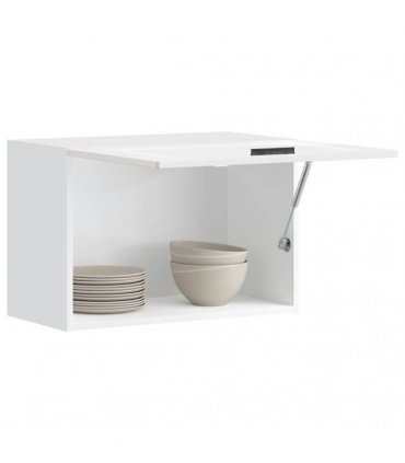 vidaXL Kitchen Wall Cabinet Porto High Gloss White Engineered Wood — Size: 60 x 31 x 40 cm, Model: 1x wall cabinet (1 flap door)
