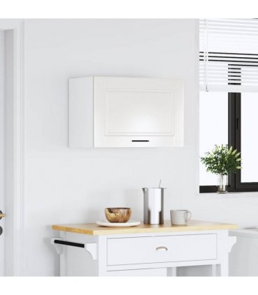 vidaXL Kitchen Wall Cabinet Porto High Gloss White Engineered Wood — Size: 60 x 31 x 40 cm, Model: 1x wall cabinet (1 flap door)