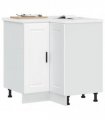 vidaXL Kitchen Corner Base Cabinet Porto White Engineer — Size: 75.5 x 75.5 x 81.5 cm, Model: 1x corner bottom cabinet (2 doors)