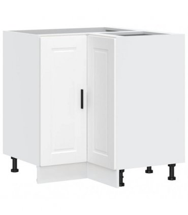 vidaXL Kitchen Corner Base Cabinet Porto White Engineer — Size: 75.5 x 75.5 x 81.5 cm, Model: 1x corner bottom cabinet (2 doors)