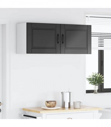 vidaXL Wall Cabinet PORTO 2 pcs Black 50 x 31 x 40 cm Engineered Wood — Model: 2x wall cabinet (1 door)