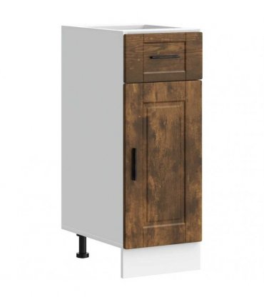 vidaXL Kitchen Base Cabinet Porto Smoked Oak Engineered Wo — Size: 30 x 46 x 81.5 cm, Model: 1x bottom cabinet (1 door 1 drawer)