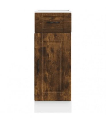 vidaXL Kitchen Base Cabinet Porto Smoked Oak Engineered Wo — Size: 30 x 46 x 81.5 cm, Model: 1x bottom cabinet (1 door 1 drawer)