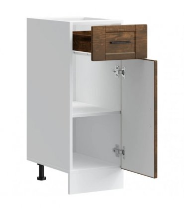 vidaXL Kitchen Base Cabinet Porto Smoked Oak Engineered Wo — Size: 30 x 46 x 81.5 cm, Model: 1x bottom cabinet (1 door 1 drawer)
