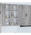 vidaXL Wall Glass Cabinet PORTO Grey Sonoma 40 x 31 x 100 cm — Model: 1x wall glass cabinet (1 door)
