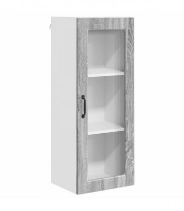 vidaXL Wall Glass Cabinet PORTO Grey Sonoma 40 x 31 x 100 cm — Model: 1x wall glass cabinet (1 door)