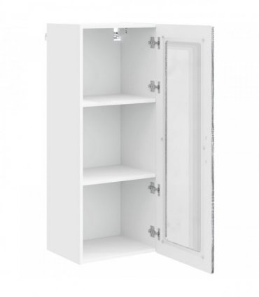 vidaXL Wall Glass Cabinet PORTO Grey Sonoma 40 x 31 x 100 cm — Model: 1x wall glass cabinet (1 door)