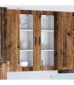 vidaXL Wall Glass Cabinet PORTO Old Wood 80 x 31 x 100 cm — Model: 1x wall glass cabinet (2 doors)