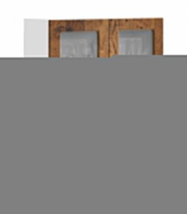vidaXL Wall Glass Cabinet PORTO Old Wood 80 x 31 x 100 cm — Model: 1x wall glass cabinet (2 doors)