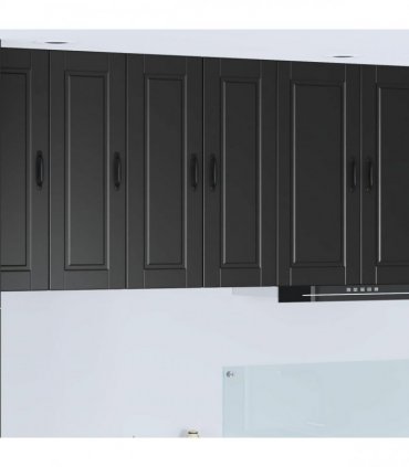 vidaXL Wall Cabinet PORTO Black 30 x 31 x 80 cm Engineered Wood — Model: 1x wall cabinet (1 door)