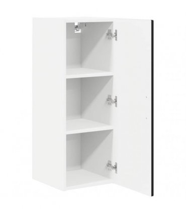 vidaXL Wall Cabinet PORTO Black 30 x 31 x 80 cm Engineered Wood — Model: 1x wall cabinet (1 door)