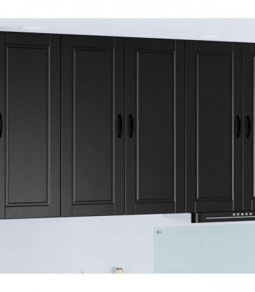 vidaXL Wall Cabinet PORTO Black 80 x 31 x 100 cm Engineered Wood — Model: 1x wall cabinet (2 doors)