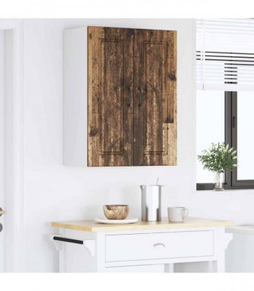 vidaXL Wall Cabinet PORTO Old Wood 60 x 31 x 80 cm Engineered Wood — Model: 1x wall cabinet (2 doors)