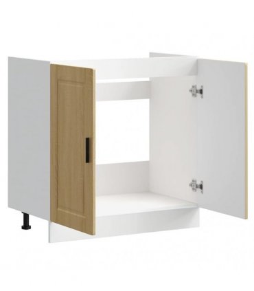 vidaXL Sink Base Cabinet "Porto" Sonoma Oak 80x46x81.5 cm Engineer — Size: 80 x 46 x 81.5 cm, Model: 1x bottom cabinet (2 doors)