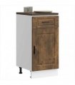 vidaXL Kitchen Base Cabinet Porto Smoked Oak Engineered Wo — Size: 40 x 46 x 81.5 cm, Model: 1x bottom cabinet (1 door 1 drawer)