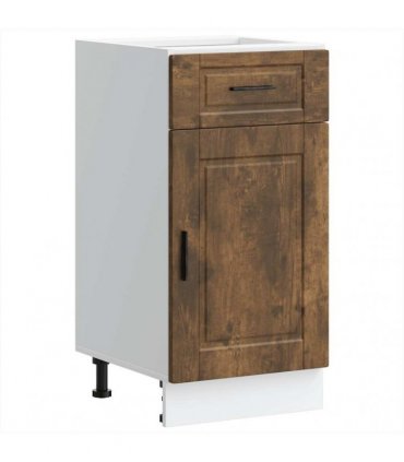 vidaXL Kitchen Base Cabinet Porto Smoked Oak Engineered Wo — Size: 40 x 46 x 81.5 cm, Model: 1x bottom cabinet (1 door 1 drawer)