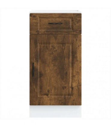 vidaXL Kitchen Base Cabinet Porto Smoked Oak Engineered Wo — Size: 40 x 46 x 81.5 cm, Model: 1x bottom cabinet (1 door 1 drawer)