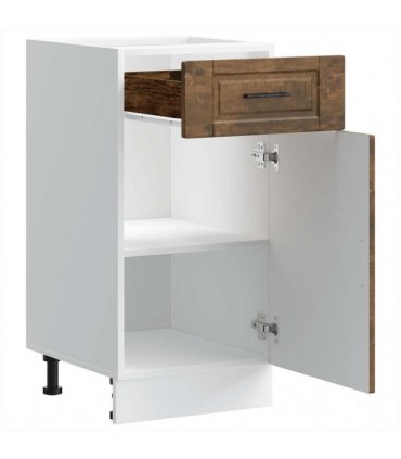 vidaXL Kitchen Base Cabinet Porto Smoked Oak Engineered Wo — Size: 40 x 46 x 81.5 cm, Model: 1x bottom cabinet (1 door 1 drawer)