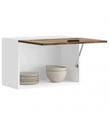 vidaXL Kitchen Wall Cabinet Porto Smoked Oak Engineered Wood — Size: 60 x 31 x 40 cm, Model: 1x wall cabinet (1 flap door)