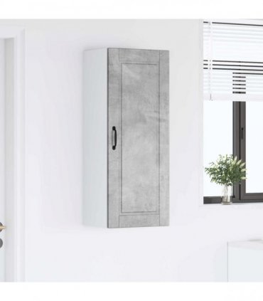 vidaXL Wall Cabinet PORTO Concrete Grey 40 x 31 x 100 cm — Model: 1x wall cabinet (1 door)