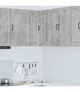 vidaXL Wall Corner Cabinet PORTO Concrete Grey 57 x 57 x 80 cm — Model: 1x wall corner cabinet