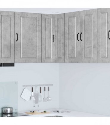 vidaXL Wall Corner Cabinet PORTO Concrete Grey 57 x 57 x 80 cm — Model: 1x wall corner cabinet