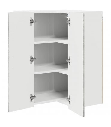 vidaXL Wall Corner Cabinet PORTO Concrete Grey 57 x 57 x 80 cm — Model: 1x wall corner cabinet