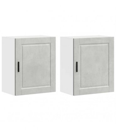 vidaXL Kitchen Wall Cabinets 2 pcs Porto Concrete Grey Engineered Wood — Size: 50 x 31 x 60 cm, Model: 2x wall cabinet (1 door)