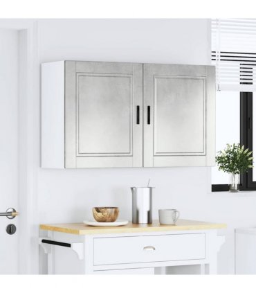 vidaXL Kitchen Wall Cabinets 2 pcs Porto Concrete Grey Engineered Wood — Size: 50 x 31 x 60 cm, Model: 2x wall cabinet (1 door)