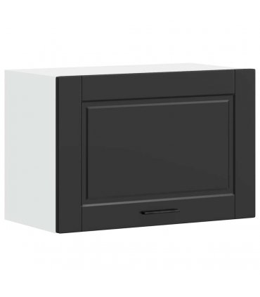 vidaXL Kitchen Wall Cabinet Porto Black Engineered Wood — Size: 60 x 31 x 40 cm, Model: 1x wall cabinet (1 flap door)