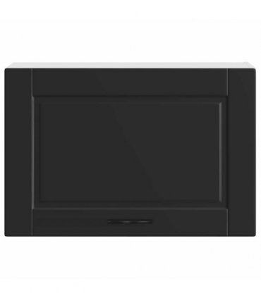 vidaXL Kitchen Wall Cabinet Porto Black Engineered Wood — Size: 60 x 31 x 40 cm, Model: 1x wall cabinet (1 flap door)