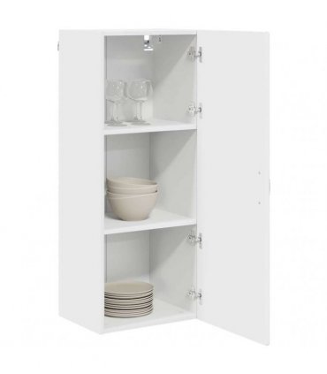 vidaXL Wall Cabinet PORTO High Gloss White 40 x 31 x 100 cm — Model: 1x wall cabinet (1 door)